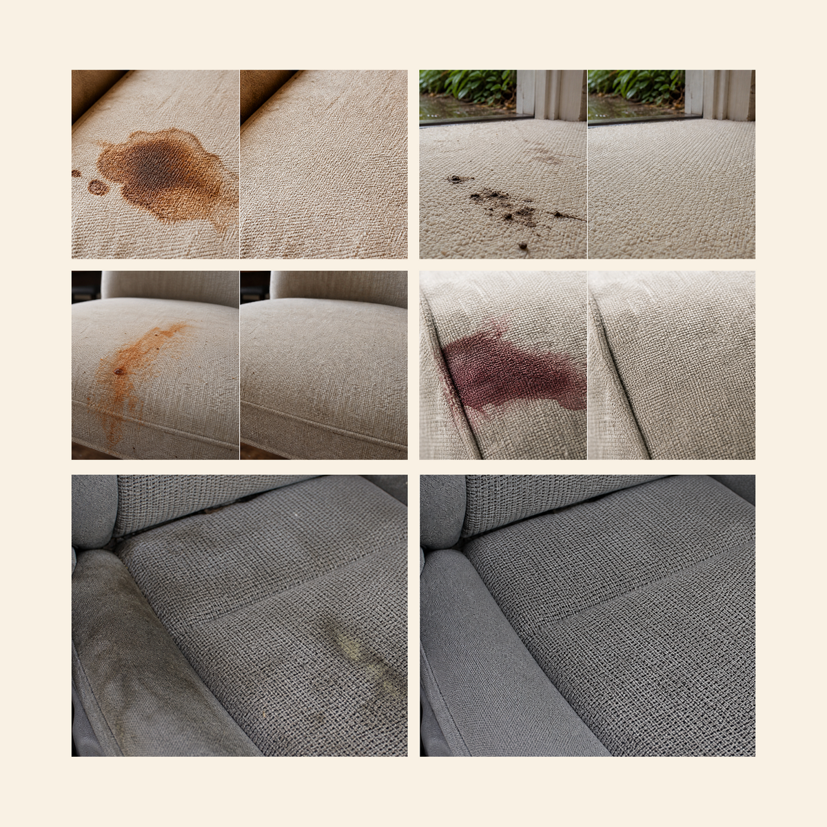 Cleaning results before and after