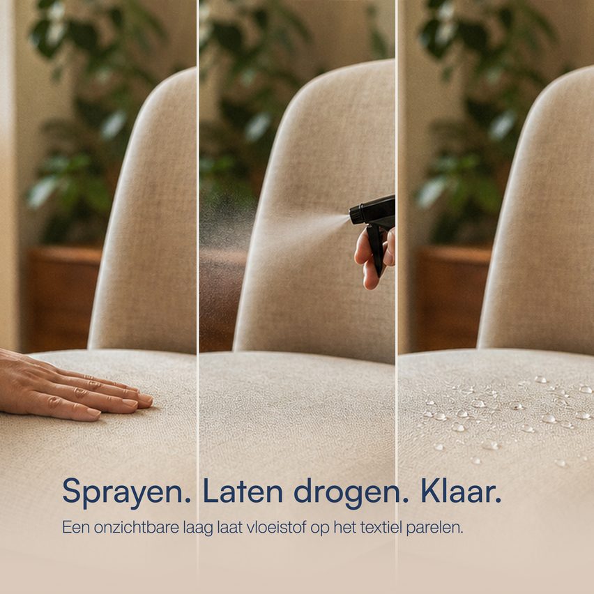 Zorg dat de stof schoon en droog is