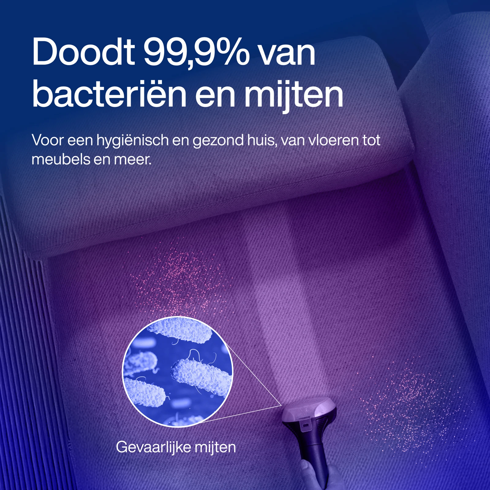 Doodt 99,9% van bacteriën en mijten